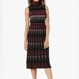 Metallic Knit Sleeveless Midi Dress